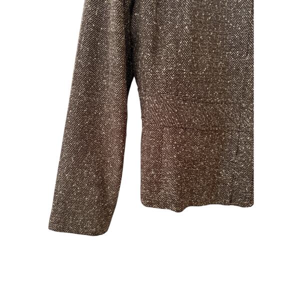 Sandro Sportswear Tweed Zip Up Blazer Jacket Brown Women’s L Fall Layering - Picture 6 of 8